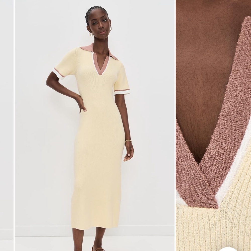 LE BOP Boucle Polo Dress  Boucle Polo Dress in Butter Yellow